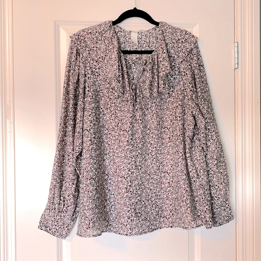 H&M Floral Ruffle Blouse size L